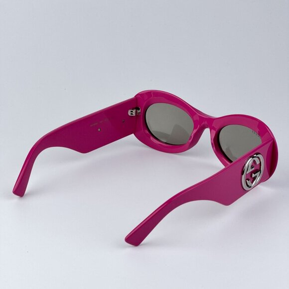 Gucci GG1696S 004 BRAND NEW Sunglasses Fuchsia Pink Grey Women Oval - Picture 7 of 10